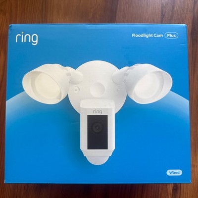 Ring Floodlight Cam Wired Plus Surveillance Camera - White- New Sealed