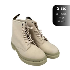 DR. MARTENS 1460 "RARE" MILLED NUBUCK WP PARCHMENT BEIGE BOOT SIZE US 8