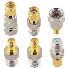 F to SMA/RP-SMA Kit 6 Pack F Type to SMA and RP SMA Set SMA to RG6 Adapter Femal