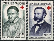 FRANCE 1958  CROIX ROUGE  YT n° 1187 et 1188 Neufs ★★ luxe / MNH  (A)