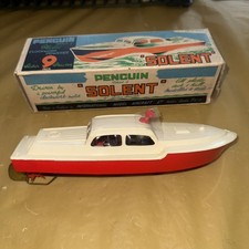 Bb223- Vintage Penguin Series 4 Clockwork Cabin Cruiser Boat 9" Model