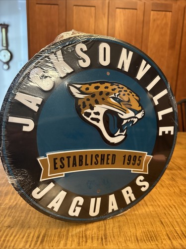 Jacksonville Jaguars NFL 12" Round Metal Embossed Sign (Reduced for Scratch)