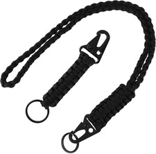 2 Pcs Tactical Paracord Lanyard for ID Badges and Keys, Heavy Duty 550 Paracord