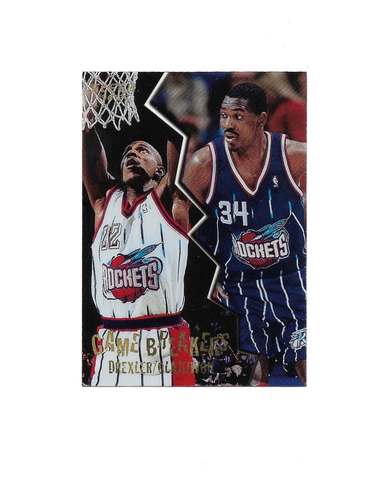 1996-97 Fleer - Game Breakers Hakeem Olajuwon, Clyde Drexler #5