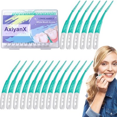 84PCS Portable Dental Floss Picks  Interdental Brushes for Teeth Cleaning