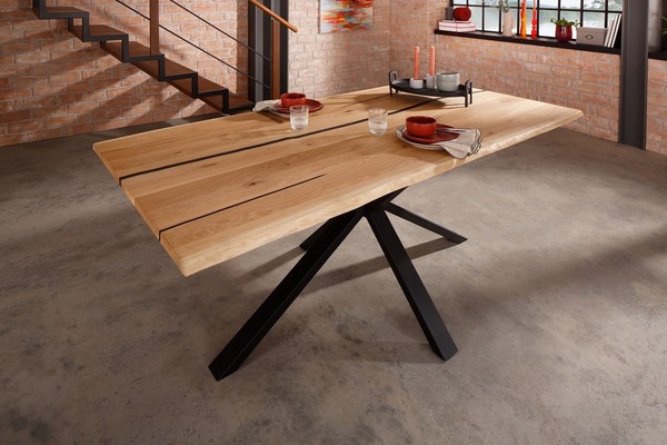 Epoxidharz Esstisch 180X90Cm Massivholz Eiche Wildeiche Massiv Neu Ovp!!!-image
