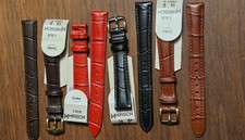 HIRSCH Duke 14mm Lot Crocodile Embossed Leather Red Brown Black Dk. Brown