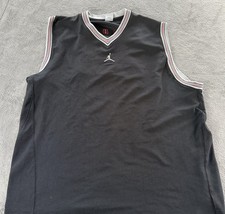 VTG Nike Michael Jordan Jersey Mens Large Black Jumpman 23 Silver Tag Y2K