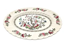 Myott Staffordshire Indian Tree Scalloped Serving Oval Platter 12-1/2" 