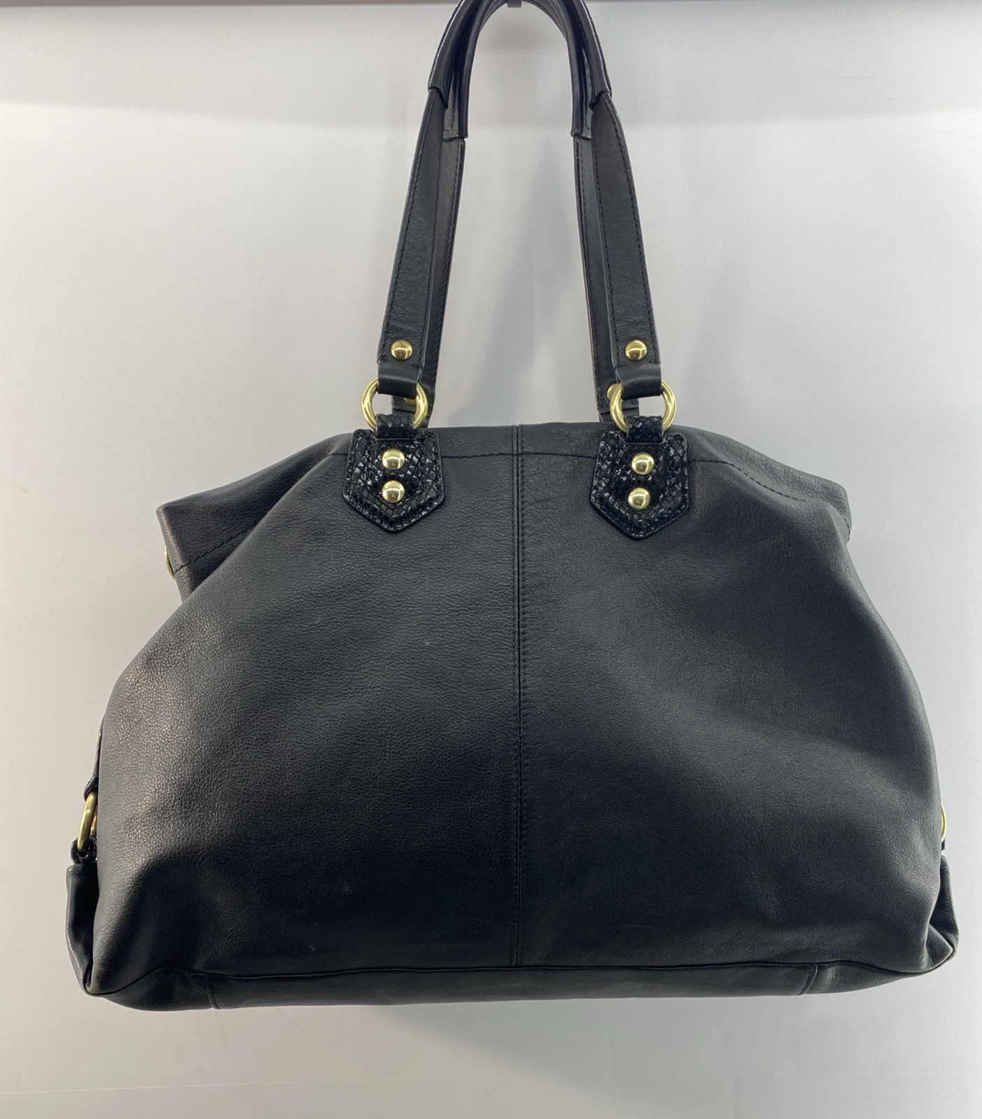 Coach Ashley Black Python Leather Satchel Shoulde… - image 2