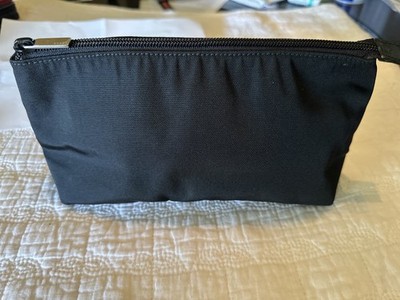 Gucci black canvas and leather cosmetic pouch