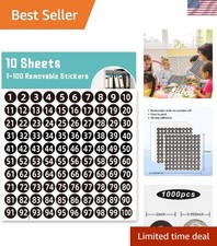Vinyl Number Stickers: 1 to 100 in Black - Perfect for Classroom Office