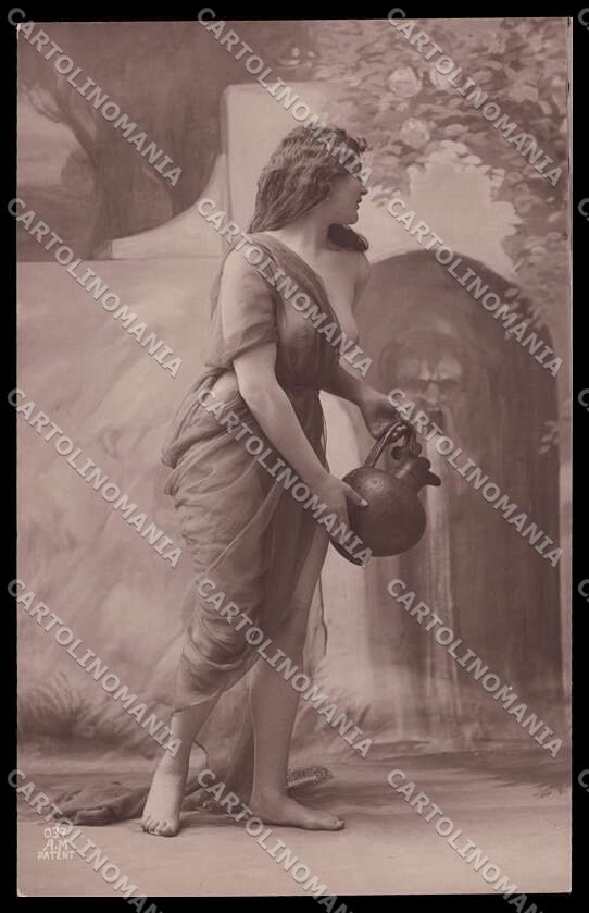Francese Risque Donna Nuda AM 037 Cartolina RPPC originale ZG5289