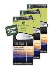 Non-Toxic Car Air Freshener  Black Vanilla Mandarin  Lasts 180 Days  3 Pack