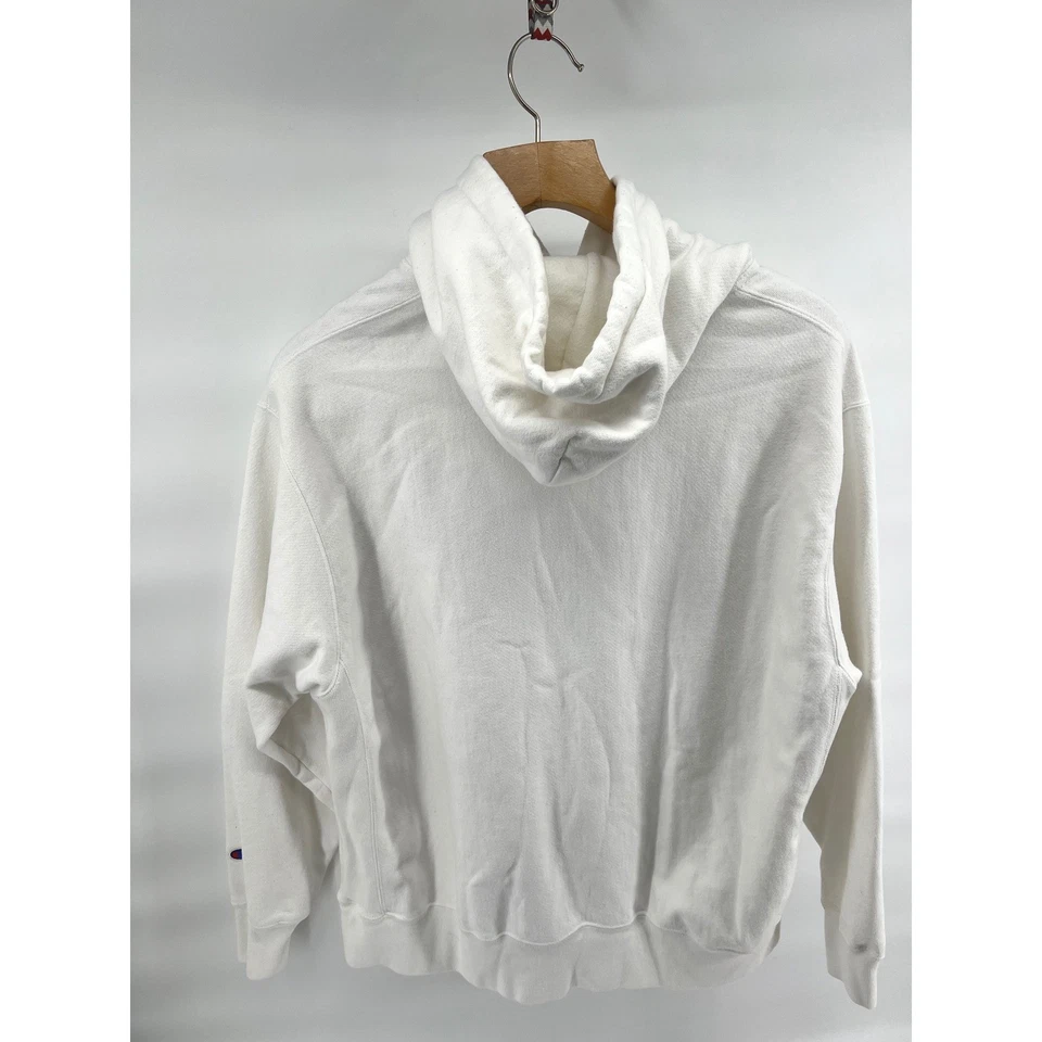 Толстовка с капюшоном Champion обратного плетения белый XXL мужской логотип с надписью пуловер - Изображение 4 из 4