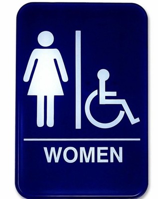 Women's Handicap Accessible Restroom Sign - Women Bathroom Sign 6" x 9
