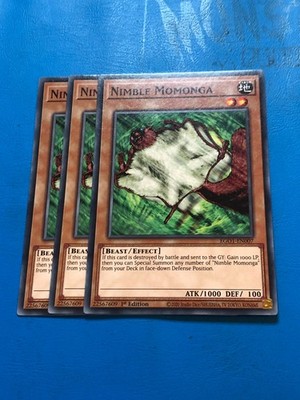 YUGIOH 3x Common Flinke Momonga EG01-DE007 1. Auflage
