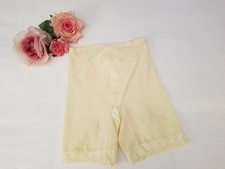 Vintage Sweet Nothings Maidenform Pastel Yellow Lace Shapewear Girdle Shorts NEW