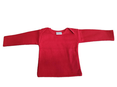 A63017 Kinder Uni T-shirt langarm Stoff Amfashion Gr. 56 rot