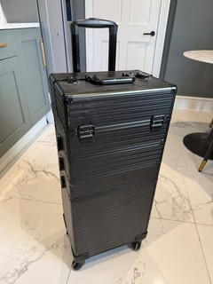 Mobile Travel Trolley Case Makeup/Cosmetic/Hairdressing/Vanity/Storage. Black