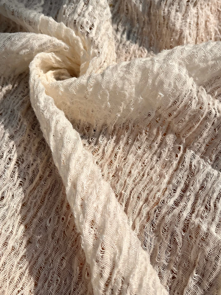 Textured White Sheer Linen Fabric Fabric By 2 Meters, Organic Cotton Fabric. - Image 4 of 4