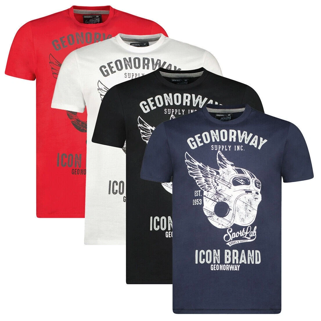 Geographical Norway T-Shirt Uomo Jacobin – Blu, Manica Corta, Scollo A V, 100% Cotone, Taglia S