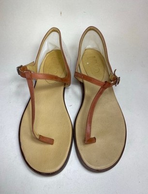 MM6 Maison Martin Margiela Thong Gladiator Flat Sandal Tan Beige Womens Size 7
