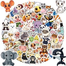 106PCS Animal Stickers Vinyl Waterproof Holiday Party Favors for Kids Classroom