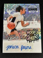 JENICA LEWIS 2025 LEAF METAL WOMEN OF SPORT SILVER PRIZM 7/10 AUTO HOOP QUEENS🔥