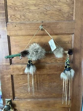 Vintage Vision Quest Native American Navajo Ott Frog Dance Stick Fur Claws W Tag