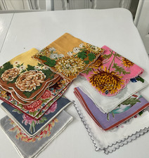 Vintage Ladies Hankies Lot Of 9 ALL ABOUT MUMS- BEAUTIFUL AND COLORFUL