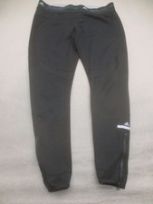 Adidas Size L Womens Black Zips Ankle Stretch Pull On Logo Athletic Pants 080
