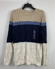 NWT Club Room Men's Blue and Beige Sweater Size L