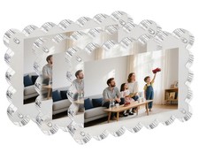 3-Pack 5x7 Acrylic Magnetic Picture Frames   Clear Lucite Block Frame with Sc...