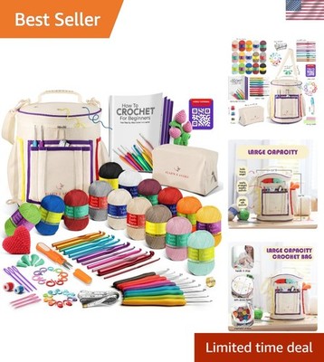 Crochet Kit for Beginners with Yarn Hooks Accessories Video Tutorials