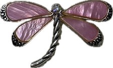 Schöne rosa und silberfarbene Libelle Brosche Anstecknadel Modeschmuck