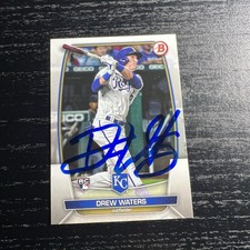 2023 Bowman Drew Waters Signed Base Card #5 Kansas City Royals Rookie RC IP Auto. rookie card picture