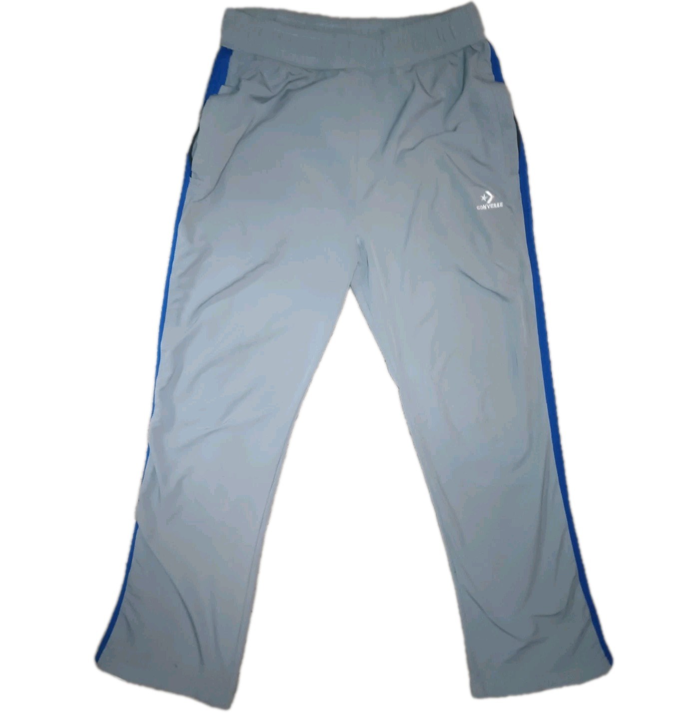 Converse Track Pants Gray Blue Side Stripes Converse Logo Joggers Size Mduim/Sml thumbnail 2