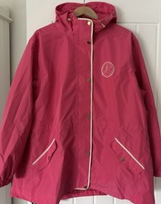 Image of Joules Women’s Holt Pink Waterproof Packable Raincoat Coat Size 16  
