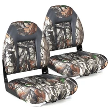 NORTHCAPTAIN High Back Folding Fishing Boat Seat,Camo/Charcoal,2 Seats