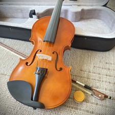 Gorgeous Solid Wood 15" Viola with Natural Finish with Case, Bow, Rosin, Bridge