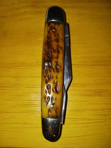 VINTAGE E.C. SIMMONS 3 BLADE POCKET KNIFE BONE HANDLES 3297 3/4 Rare Swell End - Picture 8 of 16