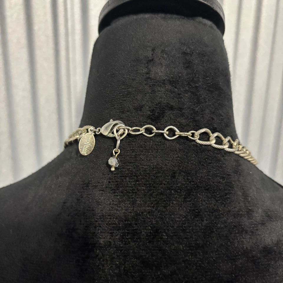 Collar Casa Blanca Mercado Negro Declaración Multi Hilo Dorado Negro Cristal 20" Foto 4 de 4