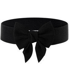 Women Elastic Waist Belt Vintage Bowknot Elastic Bow Belt for Party Large