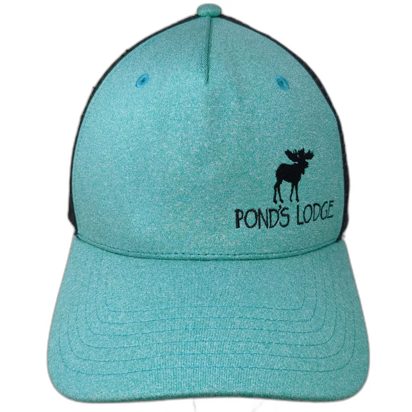 Outdoor Cap Ponds Lodge Moose Trucker Hat Blue OS Snapback Mesh Embroidered