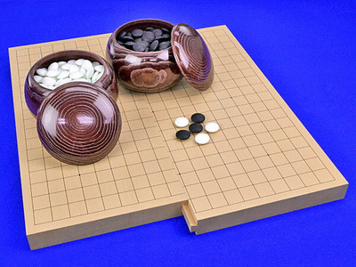 Dual 19x19 & 13x13 Slide Go Board Set with Glass Stones & Wooden Bowl Japan Made