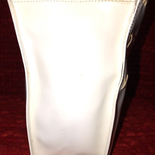 VINTAGE CLAUDIA FIRENZE ITALTY LEATHER LOGO PURSE BAMBOO HANDLE - Picture 5 of 8