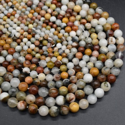 Mehrfarbige Adlerauge Runde Perlen - 6 mm, 8 mm, 10 mm, 15 Zoll für Schmuckherstellung