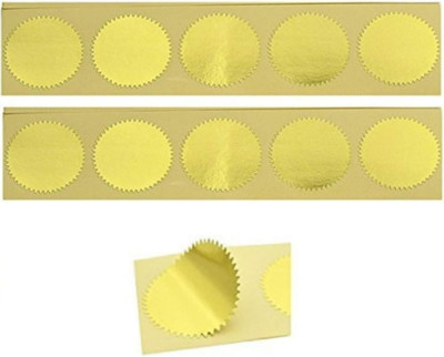 100Pcs Gold Embossed Foil Blank Certificate Self-Adhesive Sealing Stickers - Per
