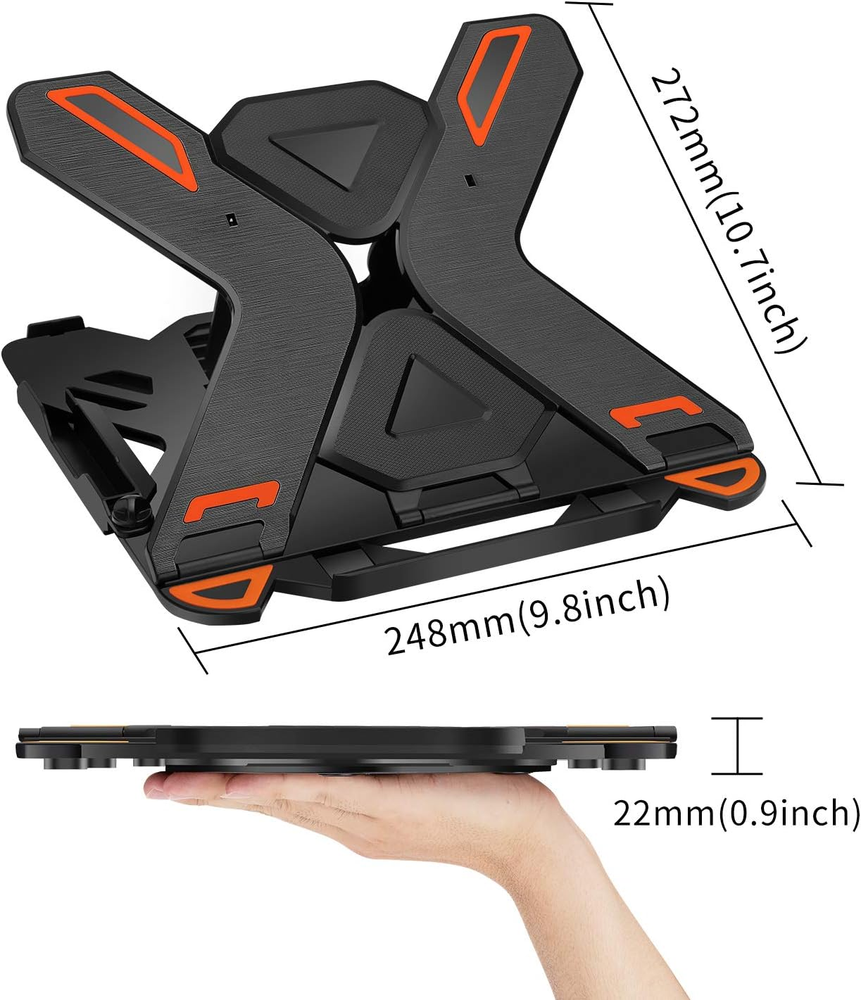 Adjustable Multi-Angle Laptop Stand with Phone Holder for Desktop Workspace